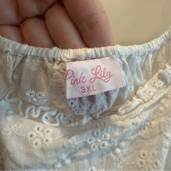 Pink Lily 3XL Shite Floral Lace Dress - Picture 5 of 9